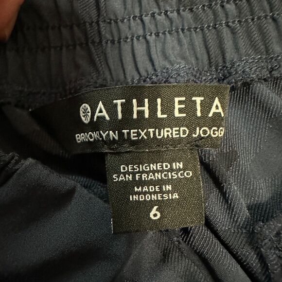Athleta Brooklyn Textured Joggers Camo Blue Size 6 - Picture 3 of 5